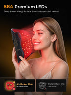 Red Light Therapy for Face, 850Nm Near-Infrared LED Light Therapy Mask (M09), Silicone LED Face Mask Light Therapy with Timer for Home & Travel
